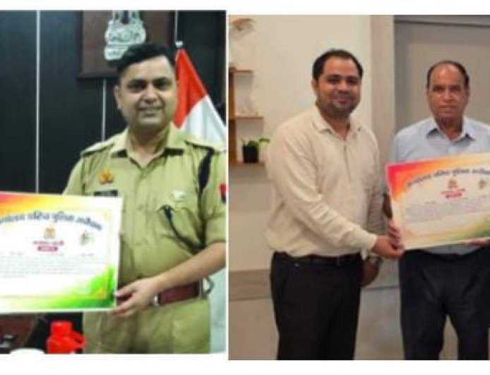 जनसेवा में आगे,अशोक आहूजा का पुलिस-प्रशासन ने किया सम्मान
