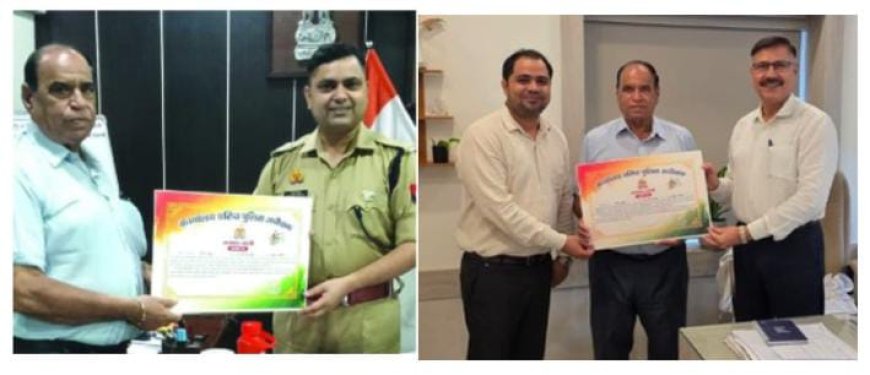 जनसेवा में आगे,अशोक आहूजा का पुलिस-प्रशासन ने किया सम्मान