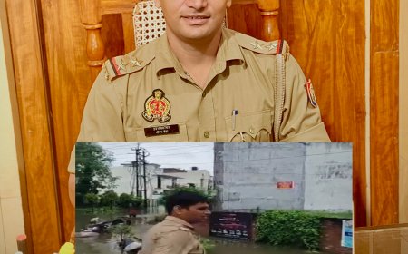 जल भराव के बीच खाकी बनी सहारा,मॉडल टाउन चौकी इंचार्ज सौरभ डेढा ने खुद संभाला मोर्चा,लोगों को निकाला सुरक्षित